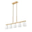 Z-Lite Naya 5 Light Linear Chandelier, Modern Gold/Matte Opal