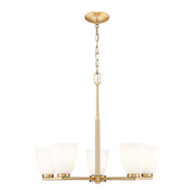 Z-Lite Naya 5 Light Chandelier, Modern Gold/Matte Opal - 7518-5MGLD