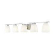 Z-Lite Naya 5 Light Vanity, Brushed Nickel/Matte Opal - 7518-5V-BN