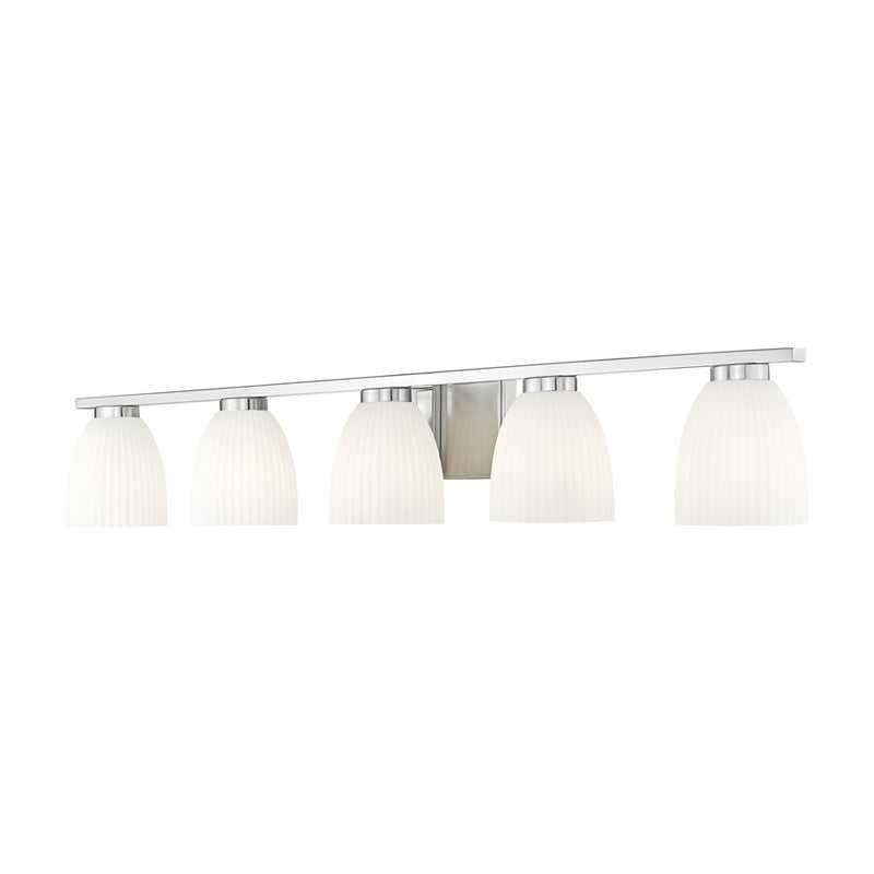 Z-Lite Naya 5 Light Vanity, Brushed Nickel/Matte Opal - 7518-5V-BN