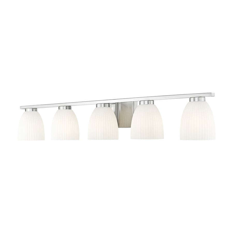 Z-Lite Naya 5 Light Vanity, Brushed Nickel/Matte Opal - 7518-5V-BN