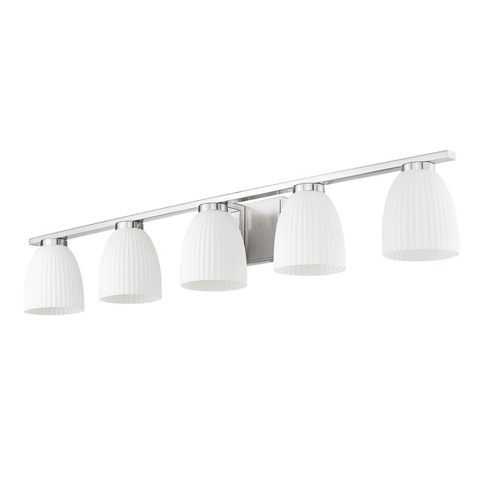 Z-Lite Naya 5 Light Vanity, Brushed Nickel/Matte Opal