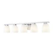 Z-Lite Naya 5 Light Vanity, Chrome/Matte Opal - 7518-5V-CH