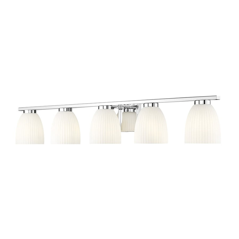 Z-Lite Naya 5 Light Vanity, Chrome/Matte Opal - 7518-5V-CH