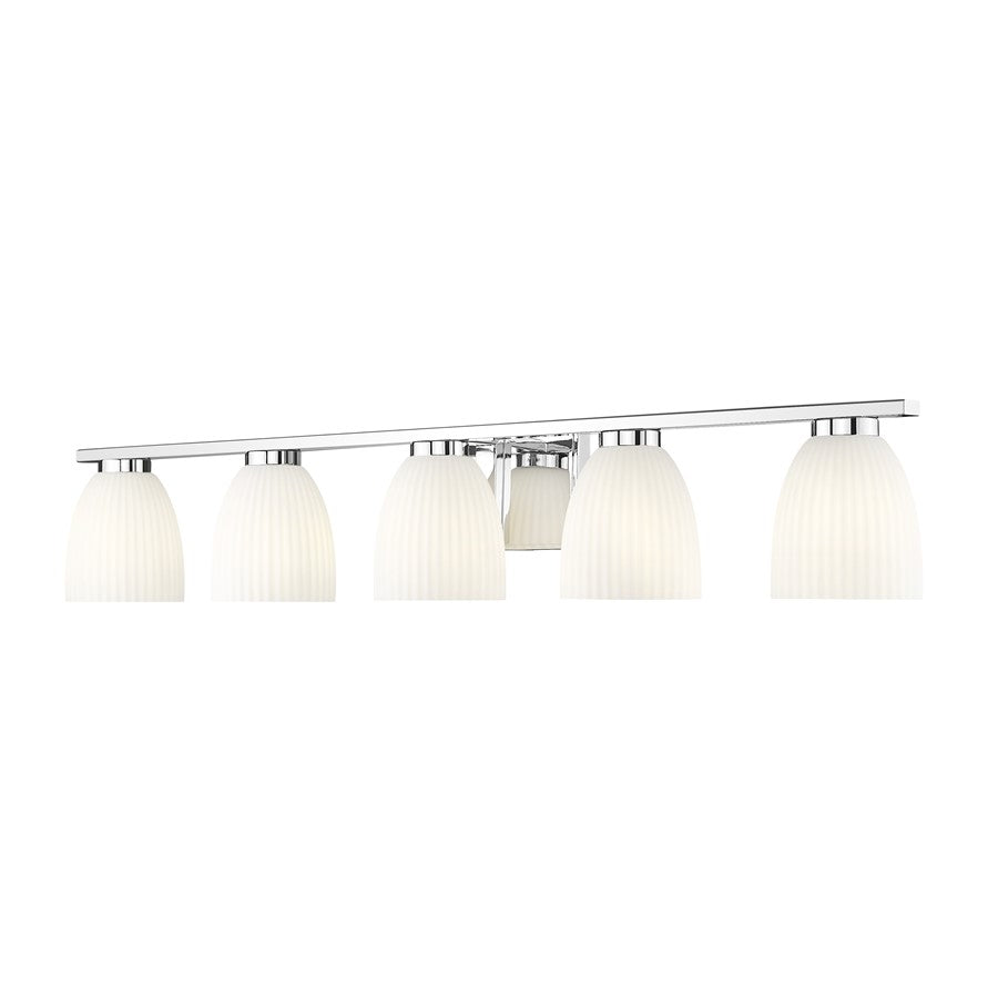 Z-Lite Naya 5 Light Vanity, Chrome/Matte Opal - 7518-5V-CH
