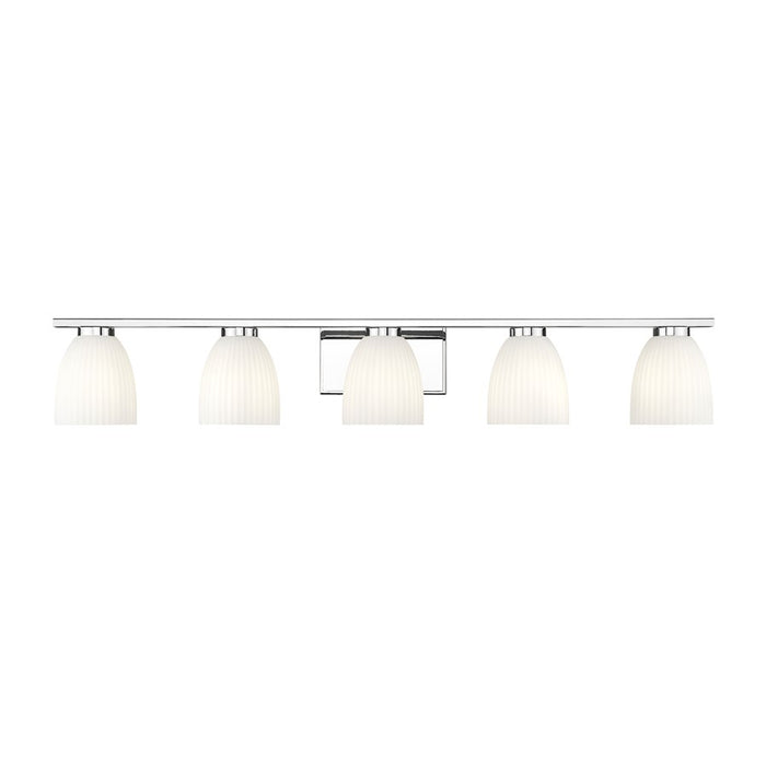 Z-Lite Naya 5 Light Vanity, Chrome/Matte Opal