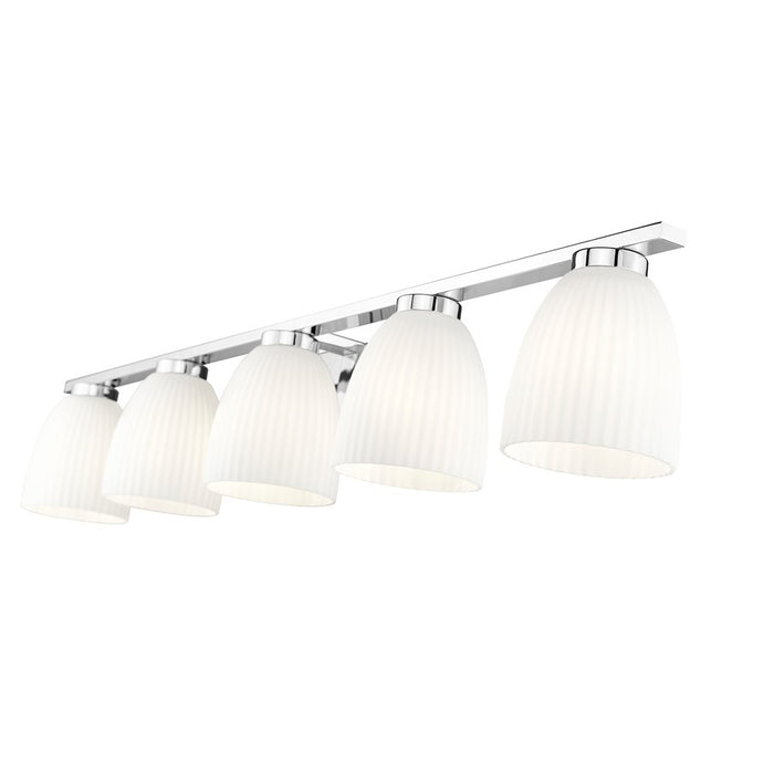 Z-Lite Naya 5 Light Vanity, Chrome/Matte Opal