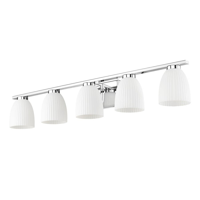 Z-Lite Naya 5 Light Vanity, Chrome/Matte Opal