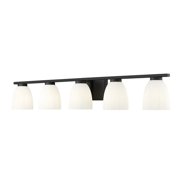 Z-Lite Naya 5 Light Vanity, Matte Black/Matte Opal - 7518-5V-MB