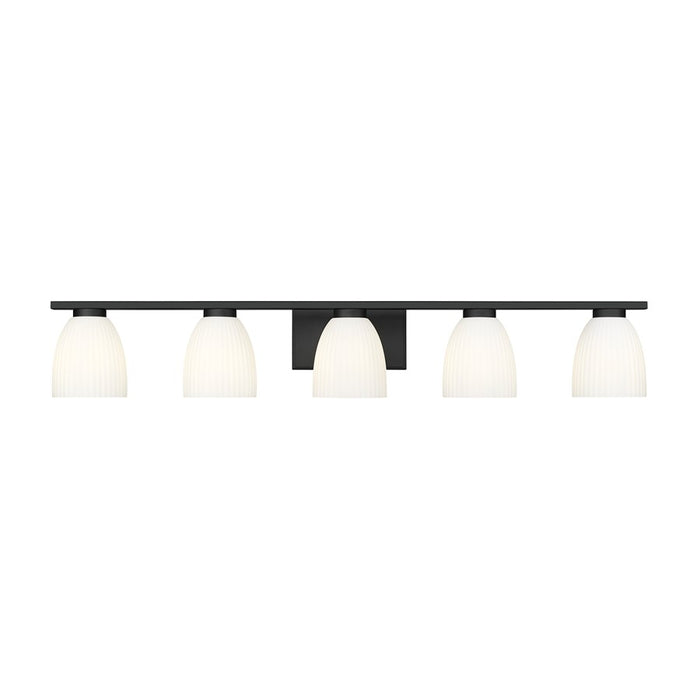 Z-Lite Naya 5 Light Vanity, Matte Black/Matte Opal