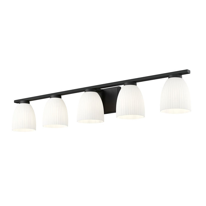 Z-Lite Naya 5 Light Vanity, Matte Black/Matte Opal