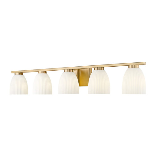 Z-Lite Naya 5 Light Vanity, Modern Gold/Matte Opal - 7518-5V-MGLD
