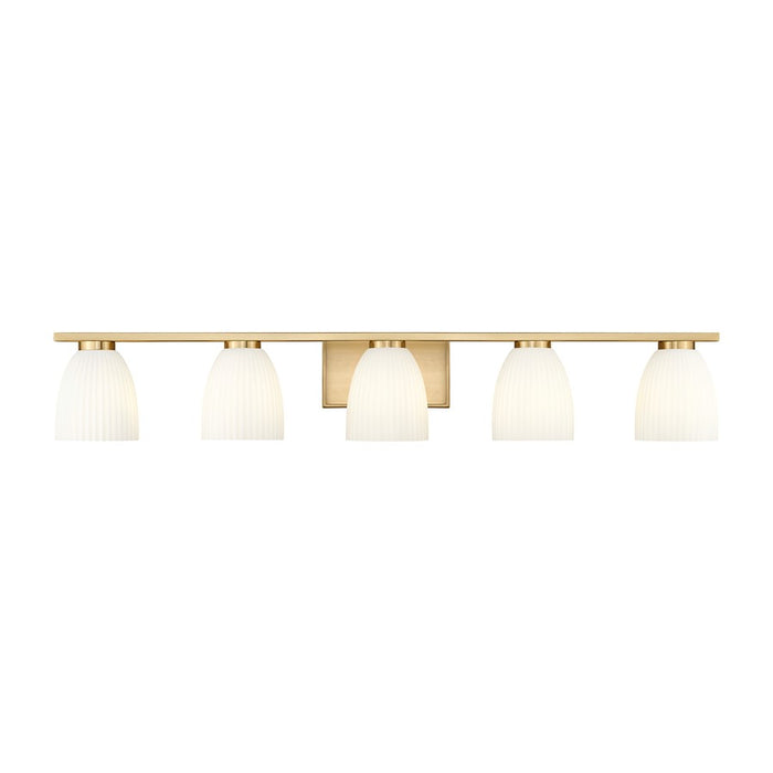 Z-Lite Naya 5 Light Vanity, Modern Gold/Matte Opal