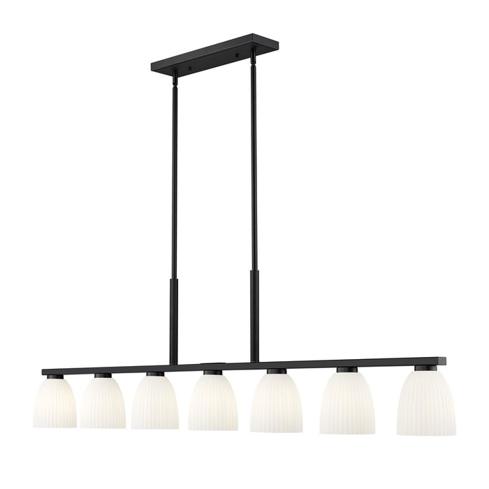 Z-Lite Naya 7 Light Linear Chandelier, Matte Black/Matte Opal - 7518-7L-MB