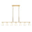 Z-Lite Naya 7 Light Linear Chandelier, Modern Gold/Matte Opal