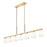 Z-Lite Naya 7 Light Linear Chandelier, Modern Gold/Matte Opal