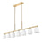 Z-Lite Naya 7 Light Linear Chandelier, Modern Gold/Matte Opal