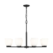 Z-Lite Naya 8 Light Chandelier, Matte Black/Matte Opal - 7518-8MB