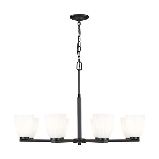 Z-Lite Naya 8 Light Chandelier, Matte Black/Matte Opal - 7518-8MB