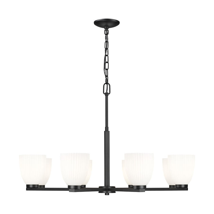 Z-Lite Naya 8 Light Chandelier, Matte Black/Matte Opal - 7518-8MB