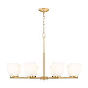 Z-Lite Naya 8 Light Chandelier, Modern Gold/Matte Opal - 7518-8MGLD