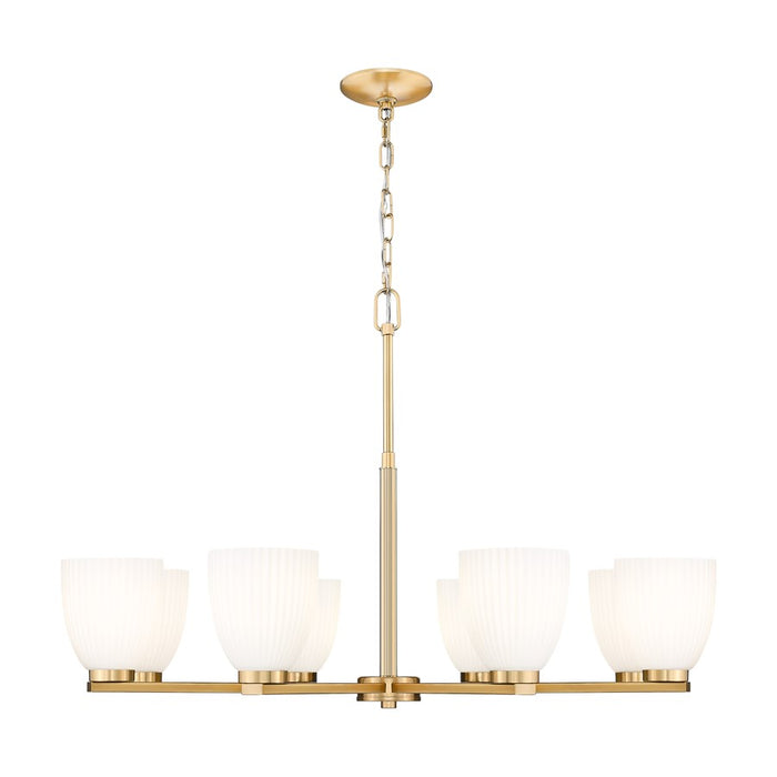 Z-Lite Naya 8 Light Chandelier, Modern Gold/Matte Opal - 7518-8MGLD
