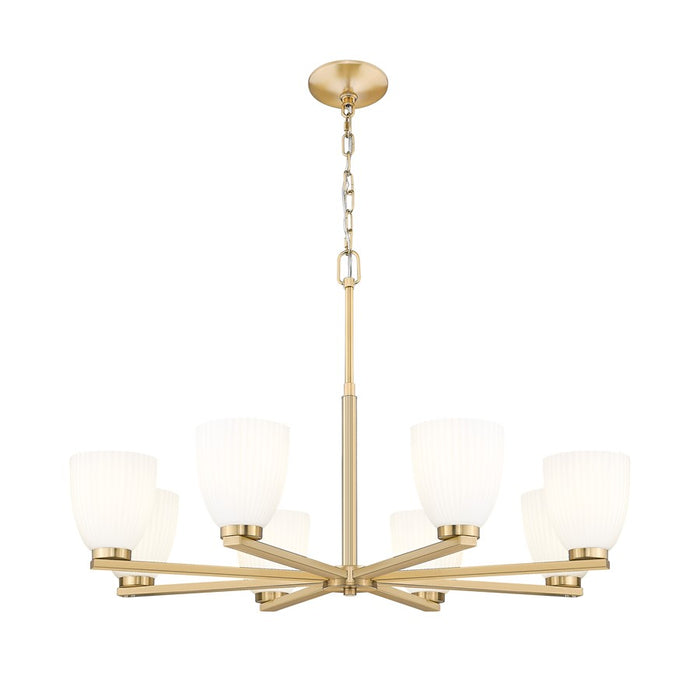 Z-Lite Naya 8 Light Chandelier, Modern Gold/Matte Opal