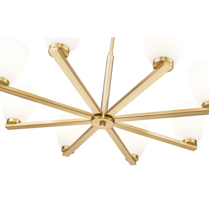 Z-Lite Naya 8 Light Chandelier, Modern Gold/Matte Opal