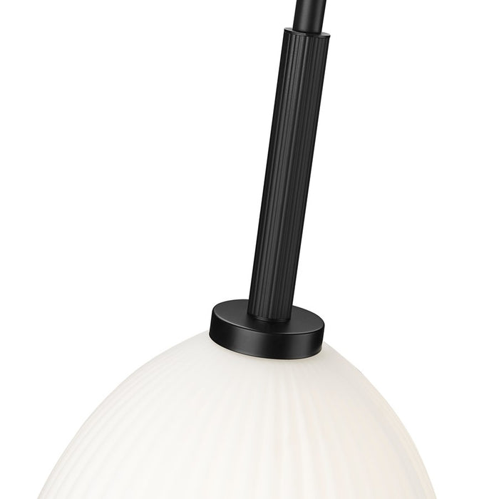 Z-Lite Naya 1 Light 11" Pendant, Matte Black/Matte Opal