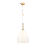 Z-Lite Naya 1 Light 11" Pendant, Modern Gold/Matte Opal - 7518P11-MGLD