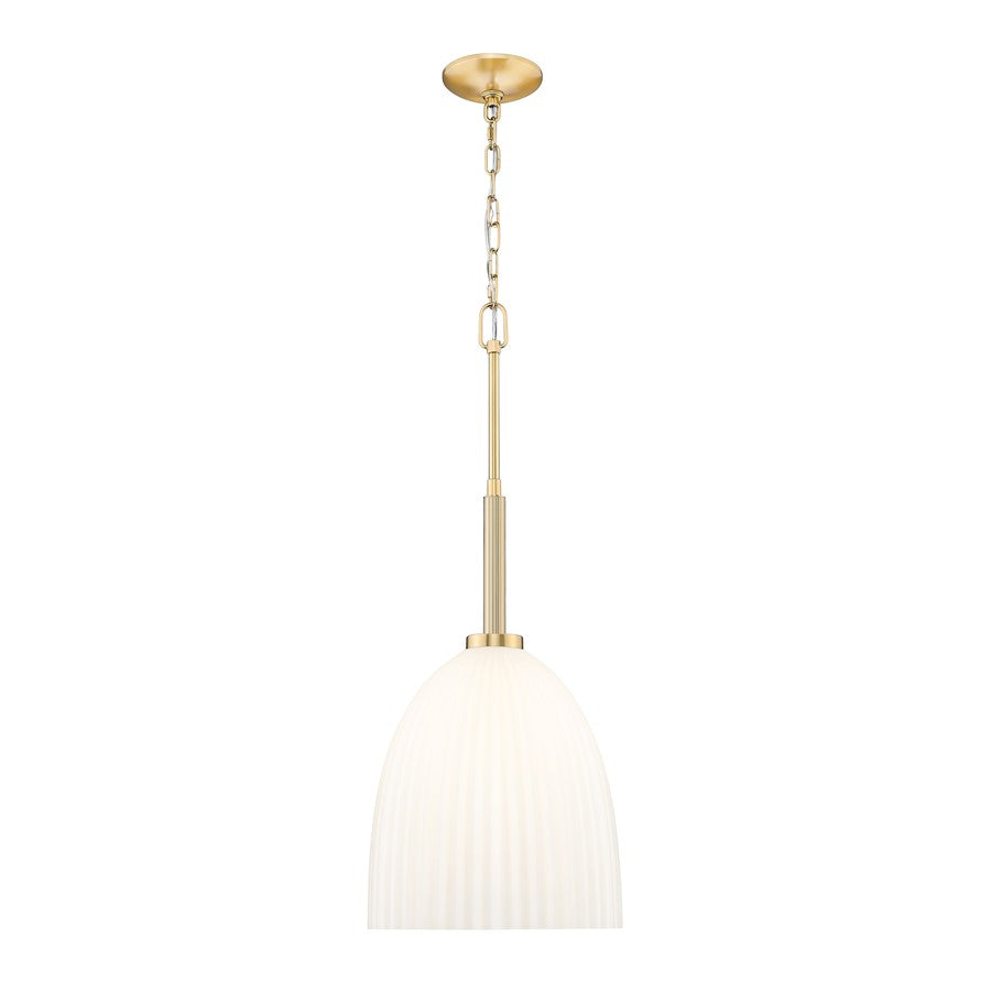 Z-Lite Naya 1 Light 11" Pendant, Modern Gold/Matte Opal - 7518P11-MGLD