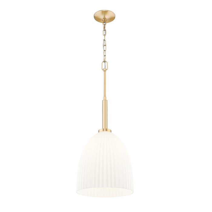 Z-Lite Naya 1 Light 11" Pendant, Modern Gold/Matte Opal