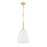 Z-Lite Naya 1 Light 11" Pendant, Modern Gold/Matte Opal