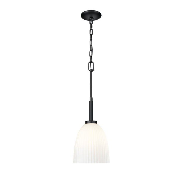 Z-Lite Naya 1 Light 8" Pendant, Matte Black/Matte Opal - 7518P8-MB
