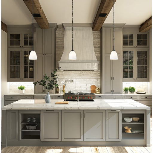 Z-Lite Naya 1 Light 8" Pendant, Matte Black/Matte Opal