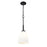 Z-Lite Naya 1 Light 8" Pendant, Matte Black/Matte Opal