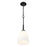Z-Lite Naya 1 Light 8" Pendant, Matte Black/Matte Opal