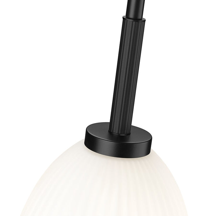 Z-Lite Naya 1 Light 8" Pendant, Matte Black/Matte Opal
