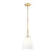 Z-Lite Naya 1 Light 8" Pendant, Modern Gold/Matte Opal - 7518P8-MGLD