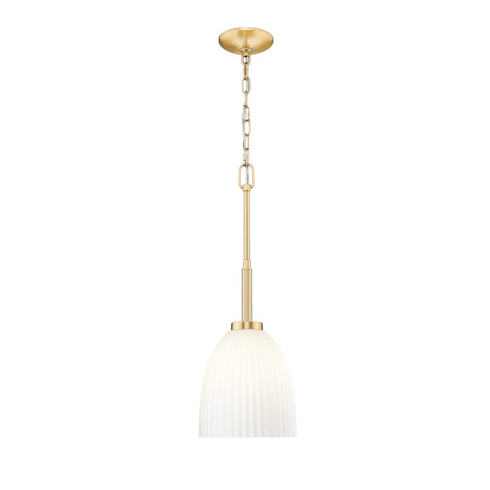 Z-Lite Naya 1 Light 8" Pendant, Modern Gold/Matte Opal - 7518P8-MGLD