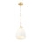 Z-Lite Naya 1 Light 8" Pendant, Modern Gold/Matte Opal