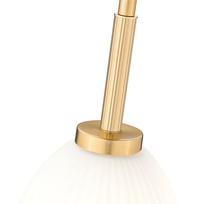 Z-Lite Naya 1 Light 8" Pendant, Modern Gold/Matte Opal