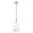 Z-Lite Naya 1 Light 8" Pendant, Modern Gold/Matte Opal