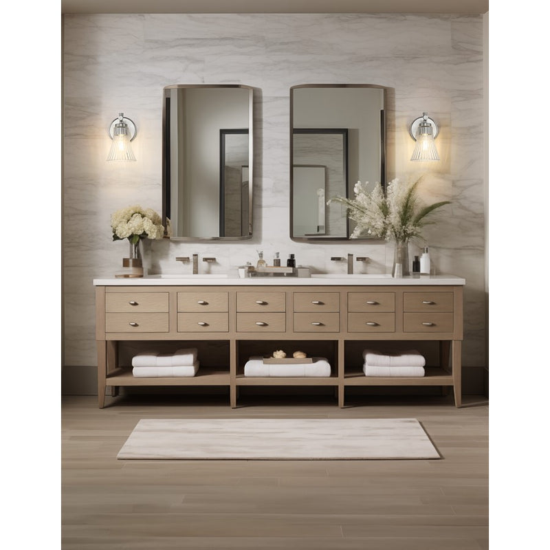 Z-Lite Belle 1 Light Wall Sconce, Brushed Nickel/Clear