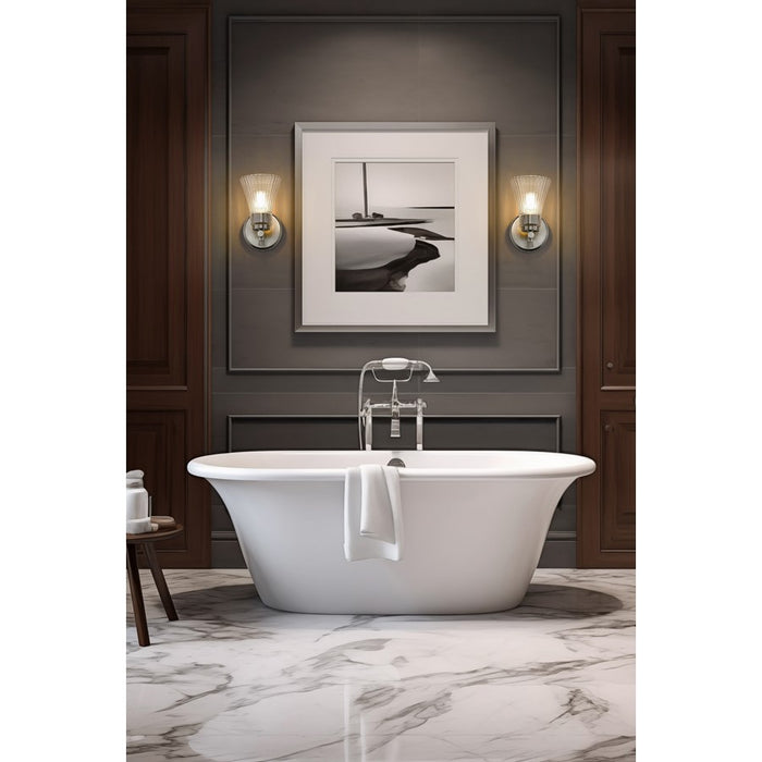 Z-Lite Belle 1 Light Wall Sconce, Brushed Nickel/Clear