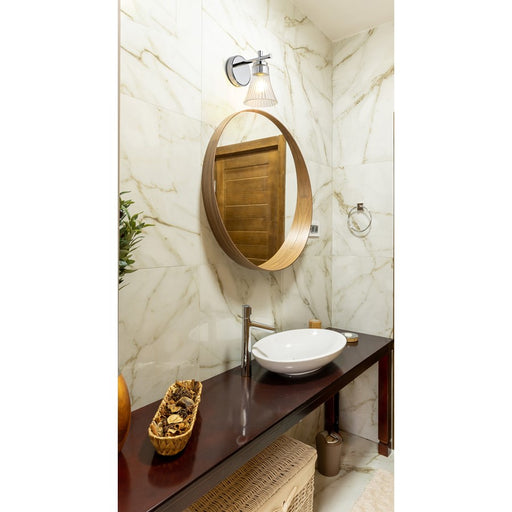 Z-Lite Belle 1 Light Wall Sconce, Chrome/Clear