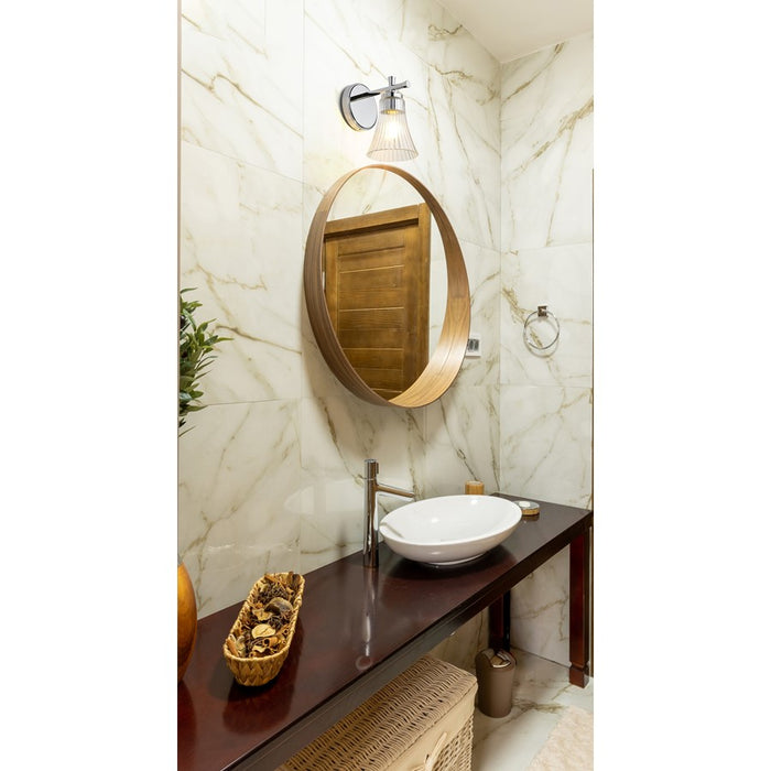 Z-Lite Belle 1 Light Wall Sconce, Chrome/Clear