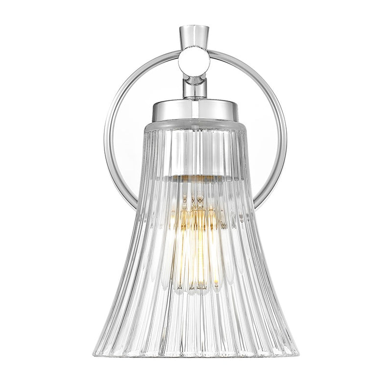Z-Lite Belle 1 Light Wall Sconce, Chrome/Clear