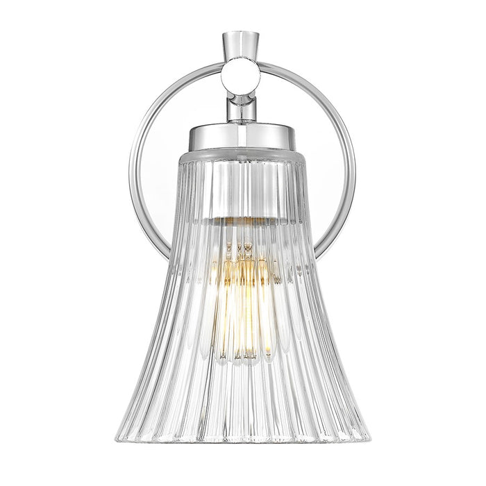 Z-Lite Belle 1 Light Wall Sconce, Chrome/Clear