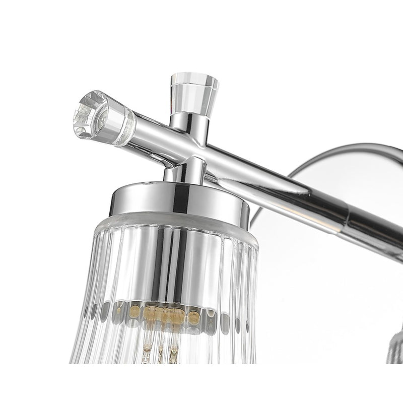 Z-Lite Belle 1 Light Wall Sconce, Chrome/Clear